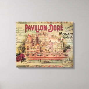 Monaco Fancy Vintage Französische Riviera Frankrei Leinwanddruck