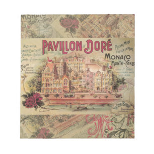 Monaco Fancy Vintage Französische Riviera Frankrei Notizblock
