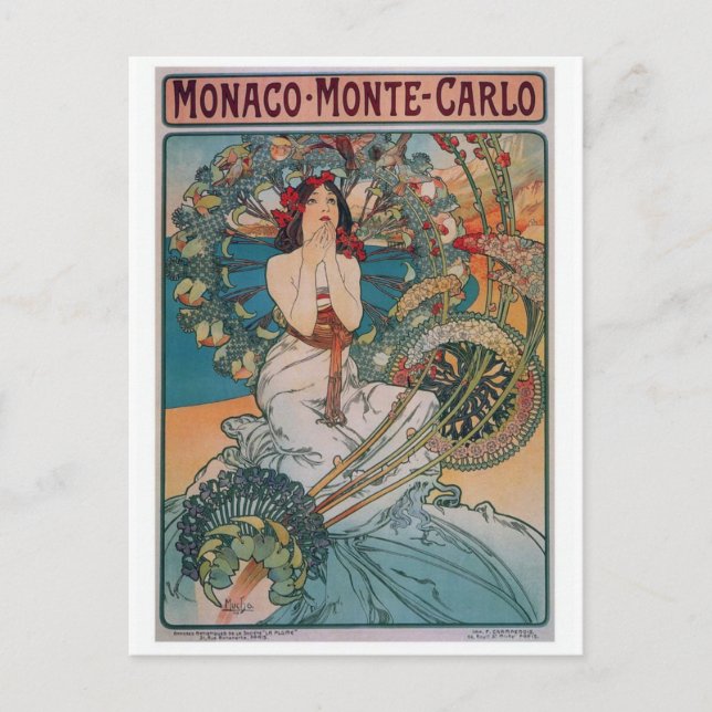 Monaco Festival Moon and Stars Vintage Locarno Postkarte (Vorderseite)