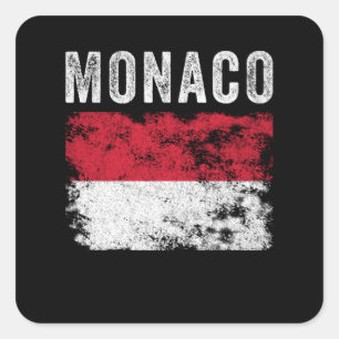 Monaco Flag erschüttert - Monacan-Flagge Quadratischer Aufkleber
