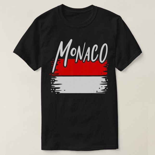 Monaco-Flag-Geschenk T-Shirt (Design vorne)
