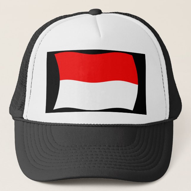 Monaco Flag Hat Truckerkappe (Vorderseite)