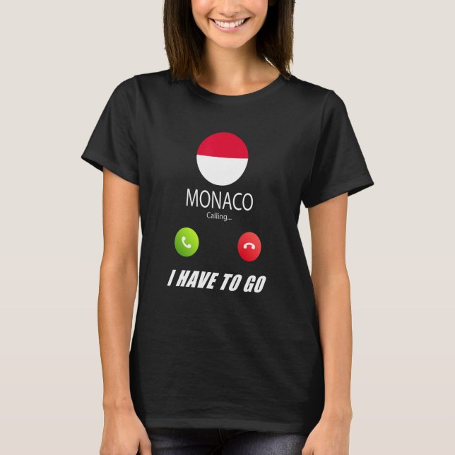 Monaco Flag Souvenir Monaco ruft an T-Shirt (Vorderseite)