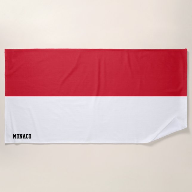 Monaco Flag Splendid Patriotic Strandtuch (Vorderseite)