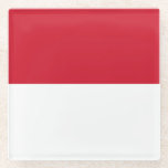 Monaco-Flagge Glasuntersetzer<br><div class="desc">Patriotische Flagge von Monaco.</div>