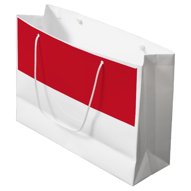 Monaco-Flagge Große Geschenktüte (Vorderseite Schrägansicht)