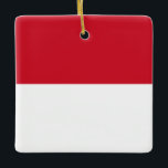 Monaco-Flagge Keramikornament<br><div class="desc">Anpassbare World Flag Produkte - Bitte fühlen Sie sich frei,  Ihren eigenen Text hinzuzufügen.</div>