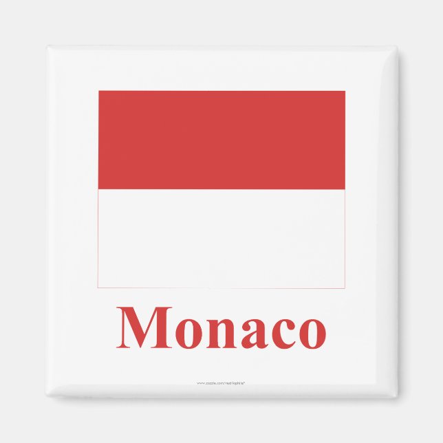 Monaco-Flagge mit Name Magnet (Vorne)