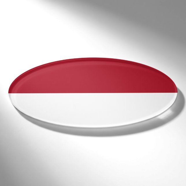 Monaco-Flagge Namenschild (Vorderseite)