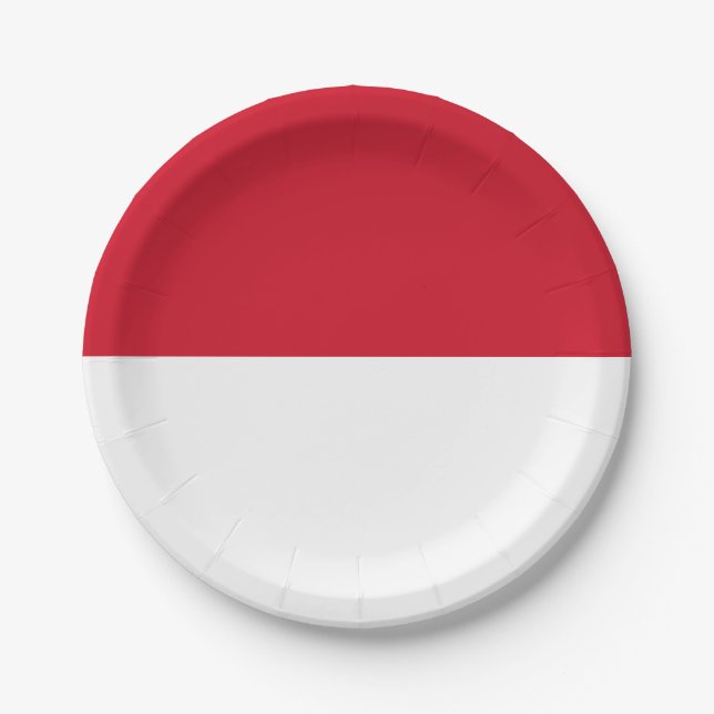 Monaco-Flagge Pappteller (Vorderseite)