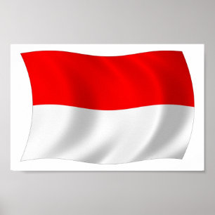 Monaco-Flagge Poster Druck