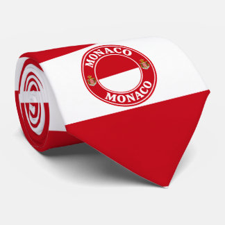 Monaco-Flagge Schlips, Stylische Monaco Krawatte. Krawatte