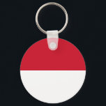 Monaco-Flagge Schlüsselanhänger<br><div class="desc">Patriotische Flagge von Monaco.</div>