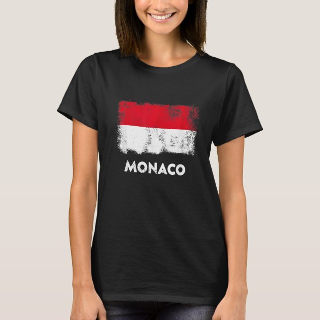 Monaco-Flagge T-Shirt (Vorderseite)