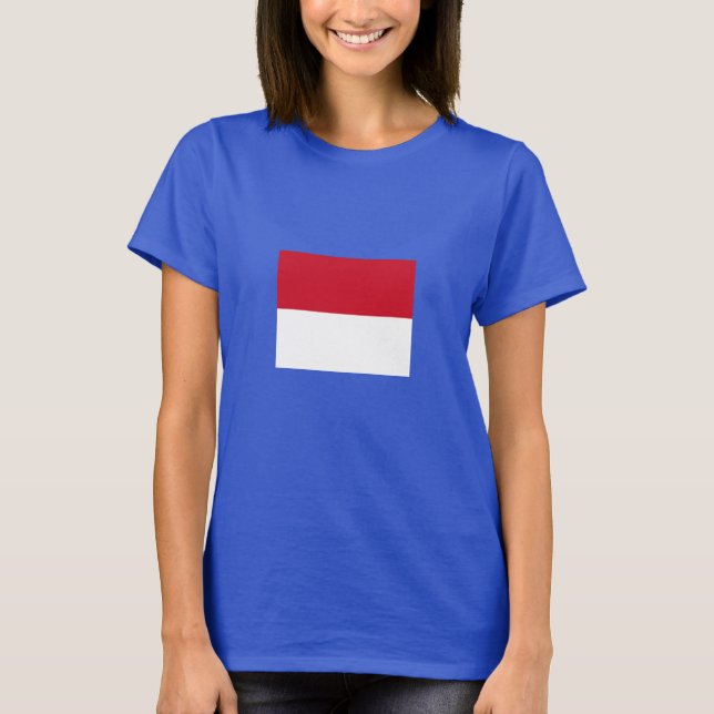 Monaco-Flagge T-Shirt (Vorderseite)