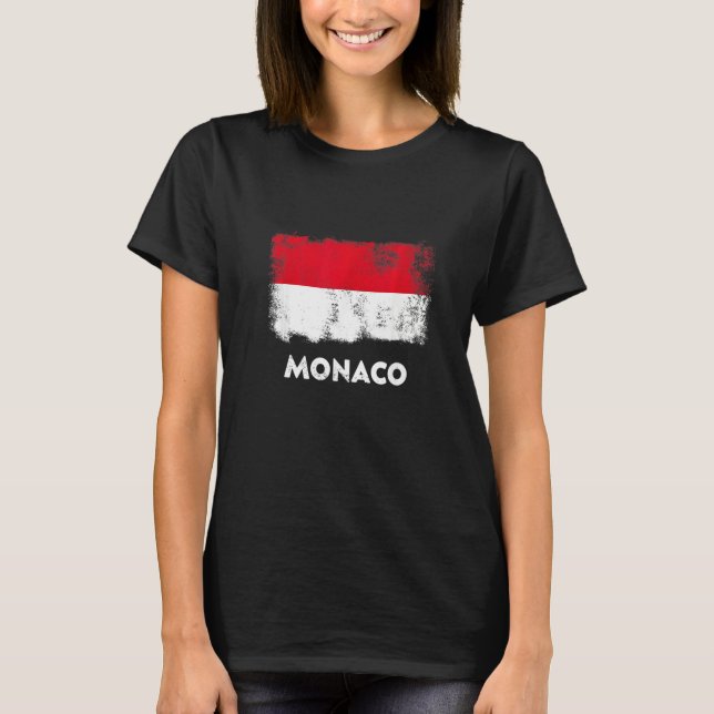 Monaco-Flagge     T-Shirt (Vorderseite)