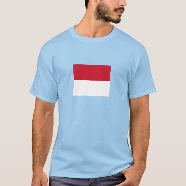 Monaco-Flagge T-Shirt (Vorderseite)