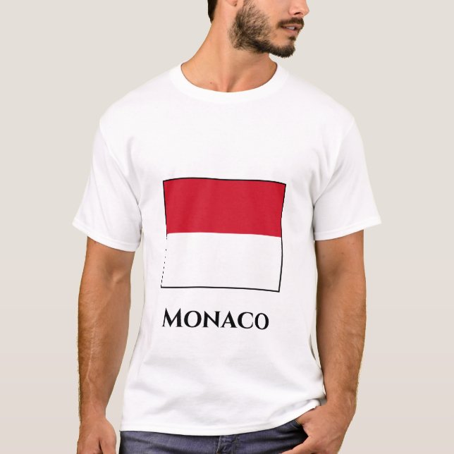 Monaco-Flagge T-Shirt (Vorderseite)