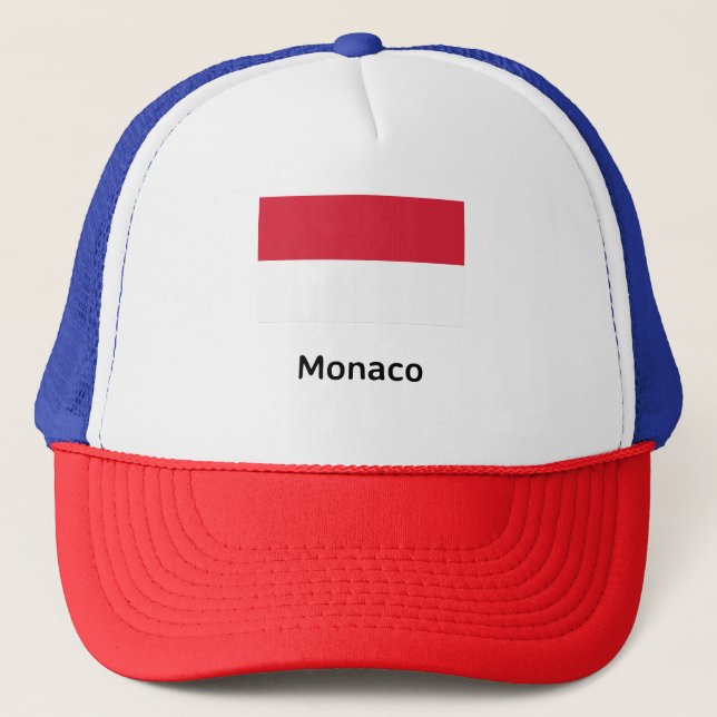 Monaco-Flagge Truckerkappe (Vorderseite)