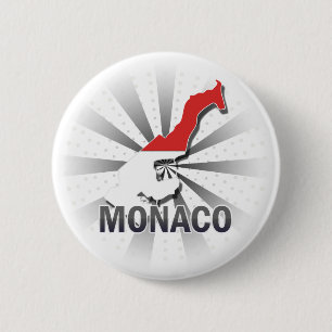 Monaco-Flaggen-Karte 2,0 Button