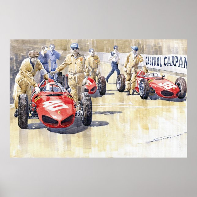 Monaco GP 1961 Ferrari 156 Sharknose Poster (Vorne)