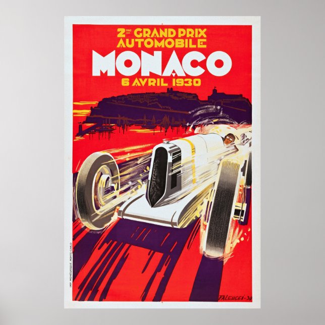 Monaco Grand Prix 1930 - Vintages Rennposter. Poster (Vorne)