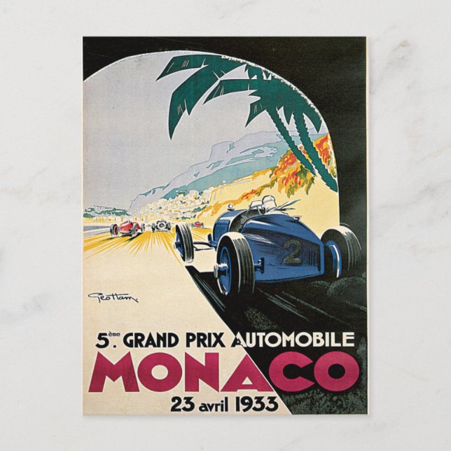Monaco Grand Prix Automobile Postkarte (Vorderseite)
