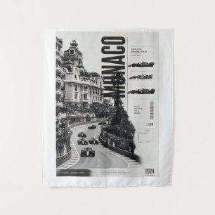 Monaco Grand Prix F1 Flagge Wandteppich