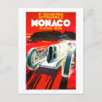 Monaco Grand Prix Race~ Vintage Automobile Ad