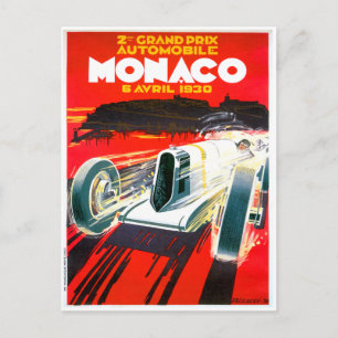 Monaco Grand Prix Race~ Vintage Automobile Ad Postkarte