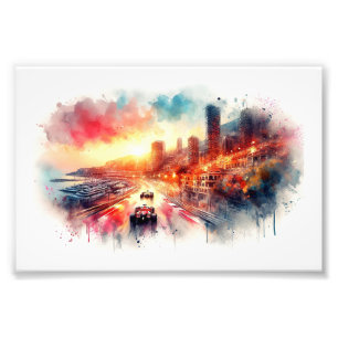Monaco Grand Prix Sonnenuntergang,  Fotodruck