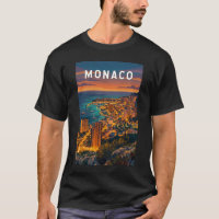 Monaco Illustration Reise Kunst Vintage