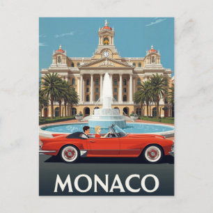 Monaco Luxushotel & Oldtimer Postkarte