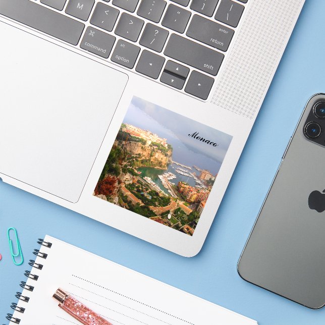 Monaco Magnet Aufkleber (Laptop mit iPhone)