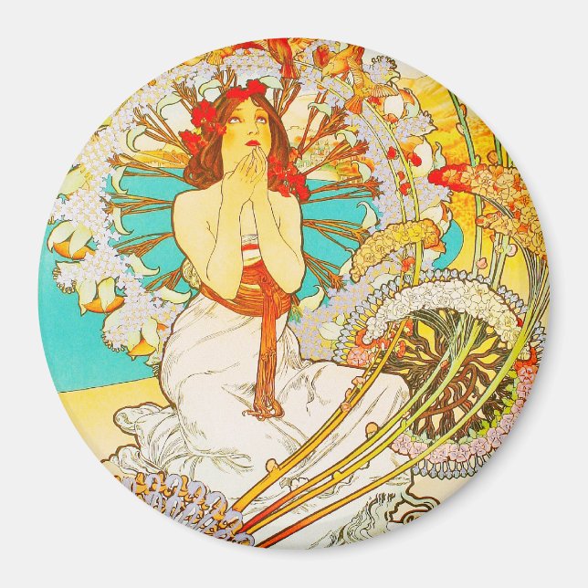 Monaco Monte-Carlo, Alphonse Mucha-Magnet Magnet (Vorne)