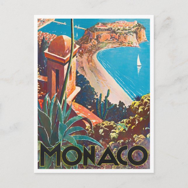 Monaco Monte Carlo Frankreich Vintag Postkarte (Vorderseite)