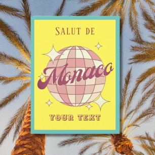 Monaco Monte Carlo Retro Vintag Gelbe Karte