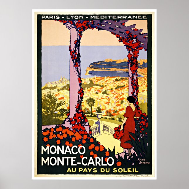 Monaco Monte Carlo - Vintage Travel Posters Poster (Vorne)