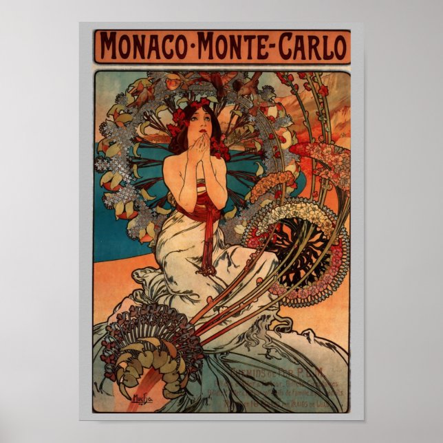 Monaco Monte Carlo von Alfons Mucha Poster (Vorne)