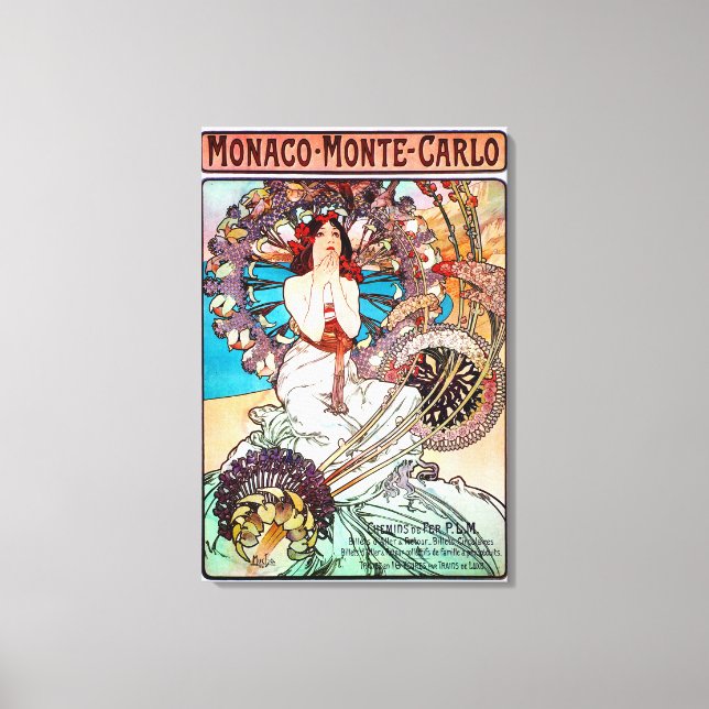 Monaco Monte Carlo von Alphonse Mucha Leinwanddruck (Vorderseite)