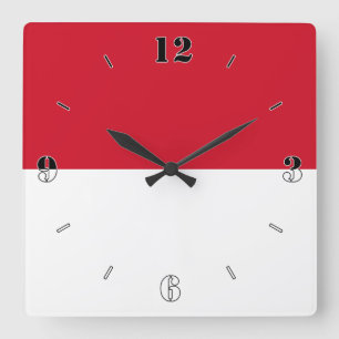 Monaco National Flag Patriotic Quadratische Wanduhr