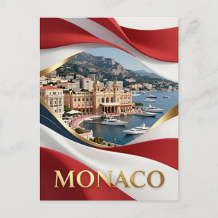 Monaco Nationalflagge Monte Carlo Erbe Postkarte