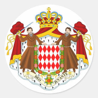 Monaco-Offizielle Wappen-Heraldry-Symbol Runder Aufkleber