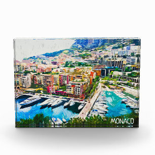 Monaco Oil Paint Marina Yacht Port Fotoblock