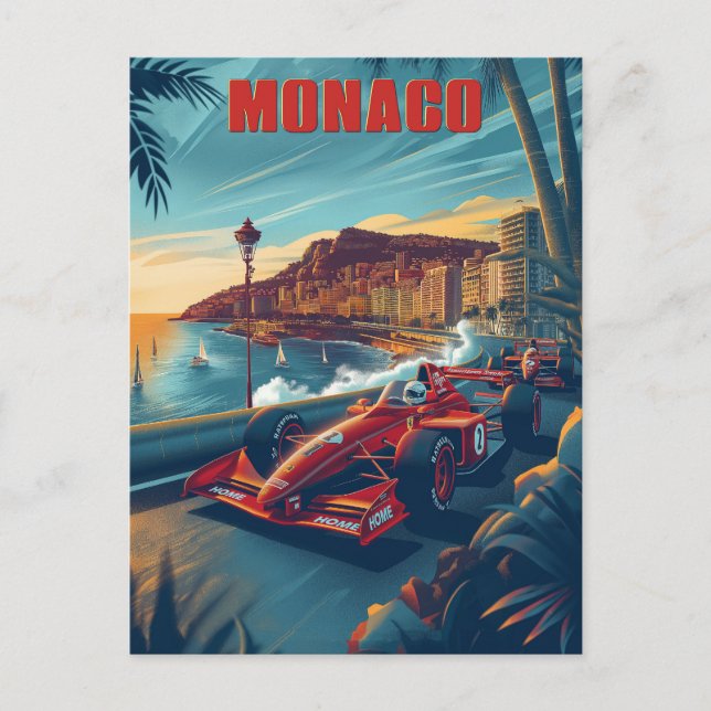 Monaco Oldtimer-Autorennen Postkarte (Vorderseite)