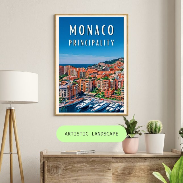 Monaco Poster (Monaco : Élégance intemporelle au cœur de la Côte d'Azur.)