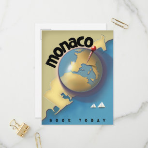 Monaco Reiseplakat Einladungspostkarte