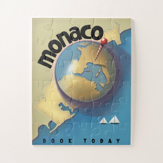 Monaco Reiseplakat Puzzle (Vertikal)