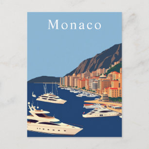 Monaco Retro Art Postkarte