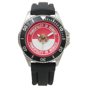 Monaco-RundEmblem Armbanduhr